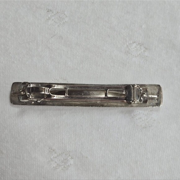 Sterling Silver 925 Hair Clip Barrette Ribbed Design main image 5